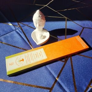 White Buddha Incense Holder With Sandalwood Incense